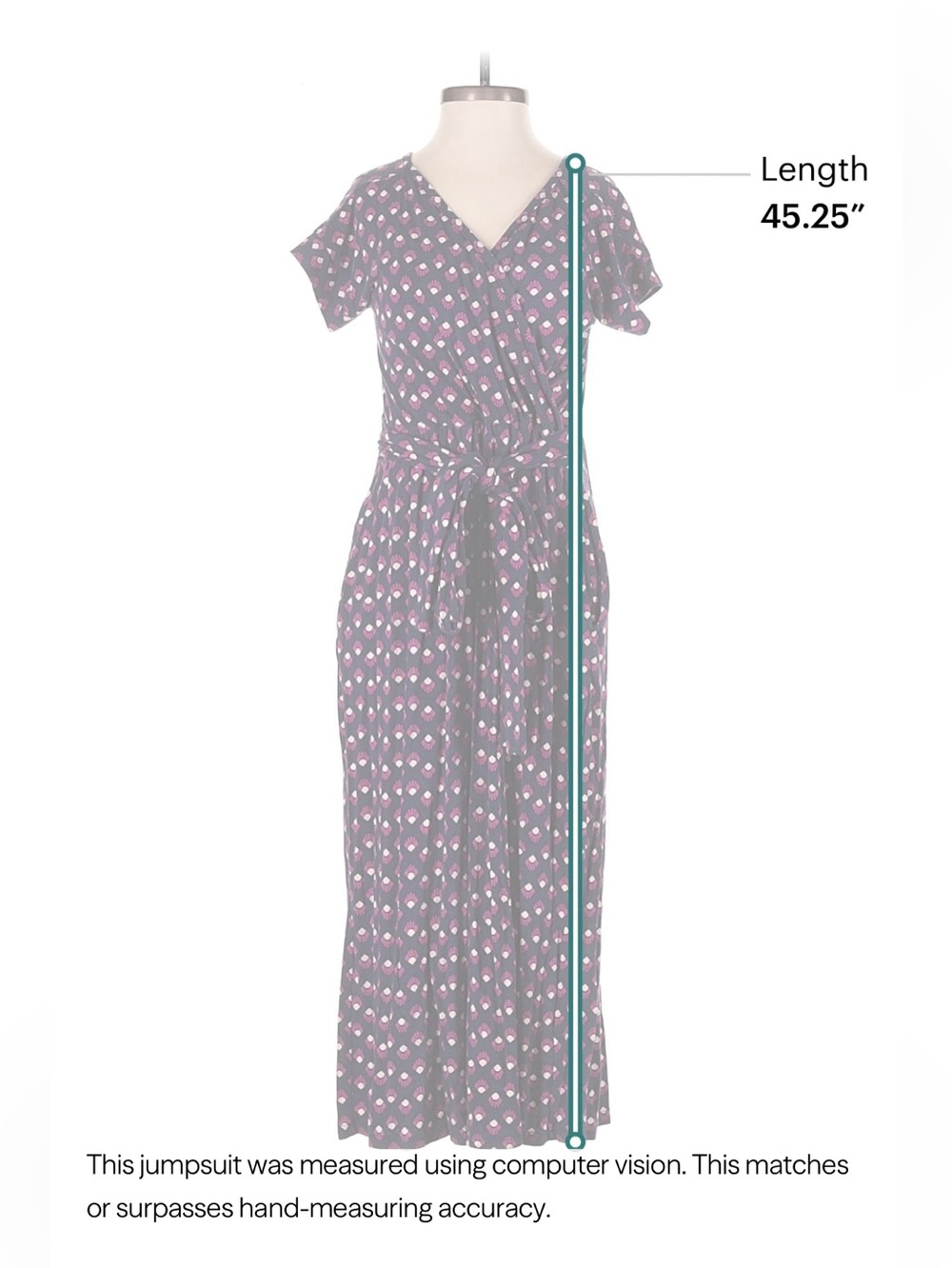 Latched Mama V-Neck Navy & Pink Printed Easy Access Nursing Wrap Maxi Romper - Picture 3 of 4